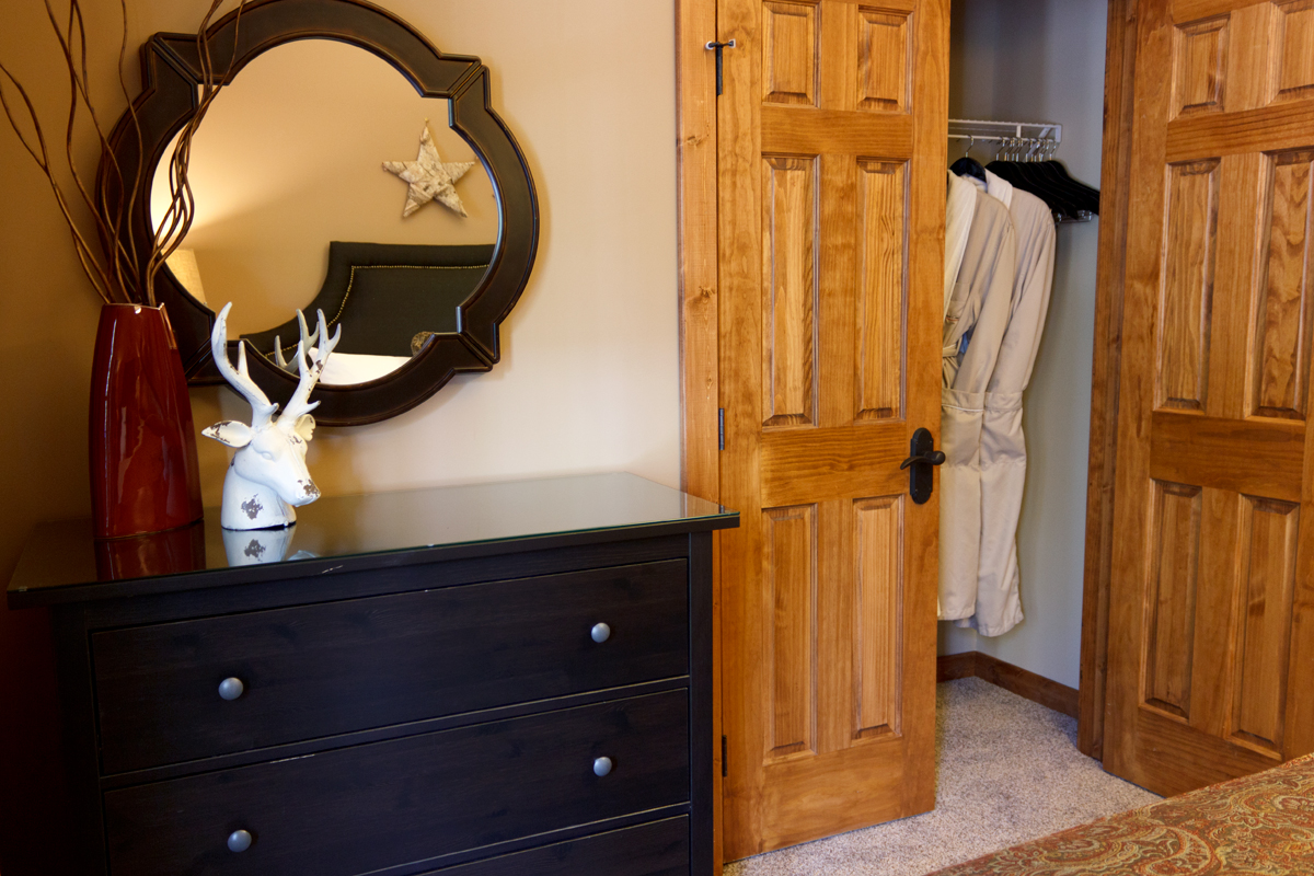 Brichside Double Closet with Bath Robes | The Prairie Creek Inn