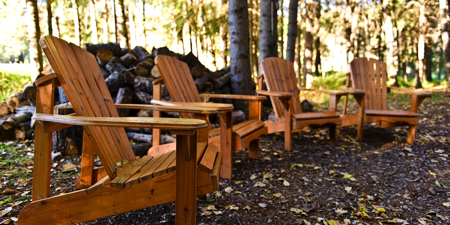 Adarondak Chairs around Fire Pit ~ The Priaire Creek Inn