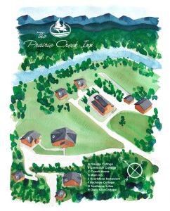 Visual Map of the Grounds of The Prairie Creek Inn